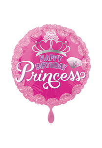 Happy Birthday Princess Pink Folienballon 45cm
